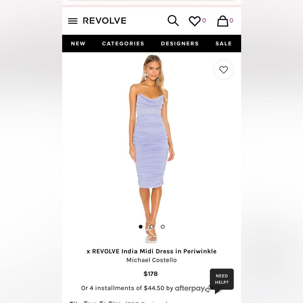 x Revolve India Midi Dress in Periwinkle Medium NWT